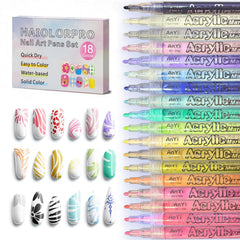 HAIOLORPRO set de delineadores para uñas con 18 colores para diseños versátiles.