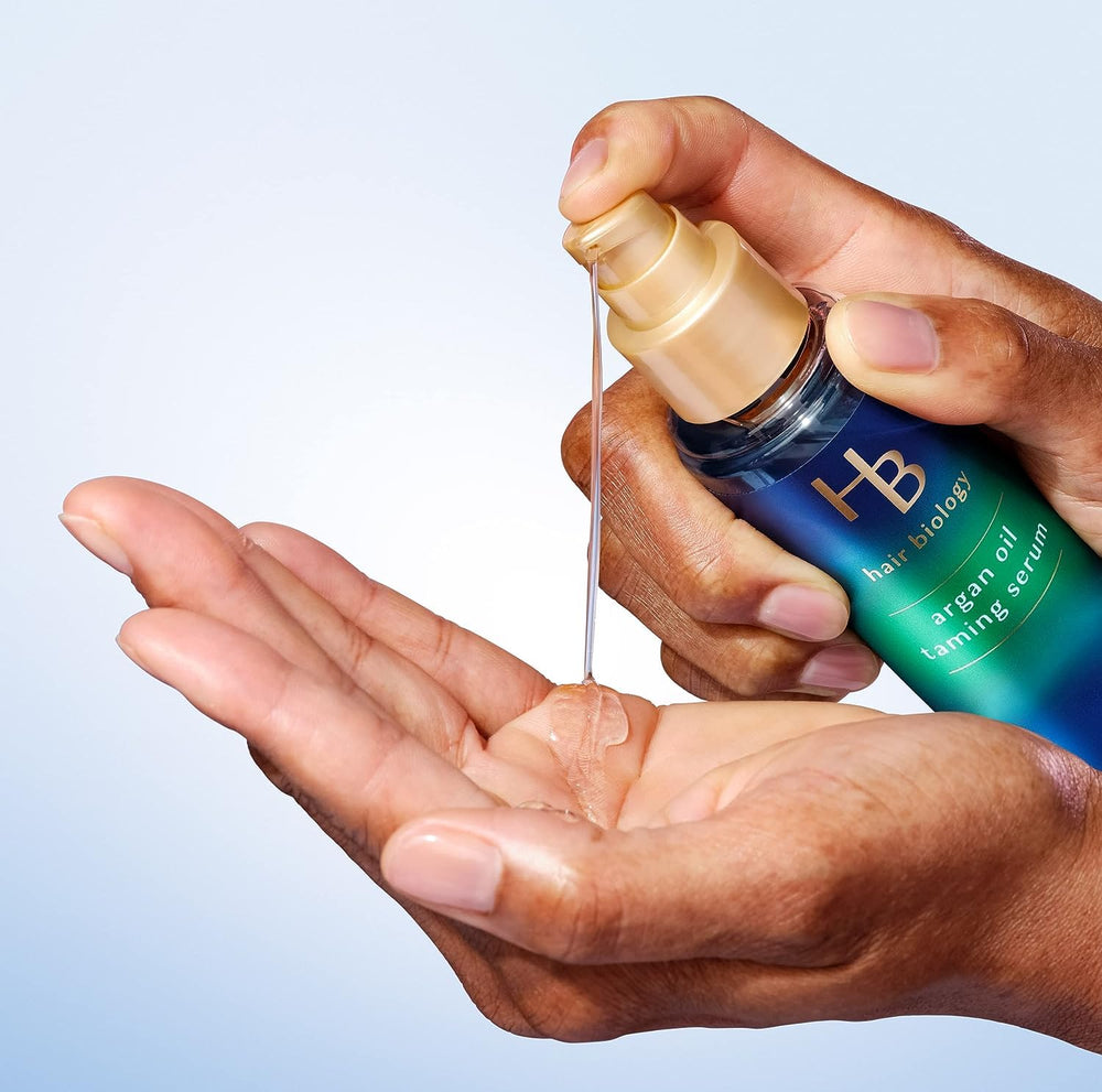 Hair Biology Argan Oil Taming Serum textura ligera que suaviza puntas