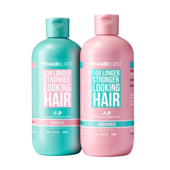 HAIR BURST Shampoo frente a la botella, cuidado suave sin sulfatos para cabello sensible.