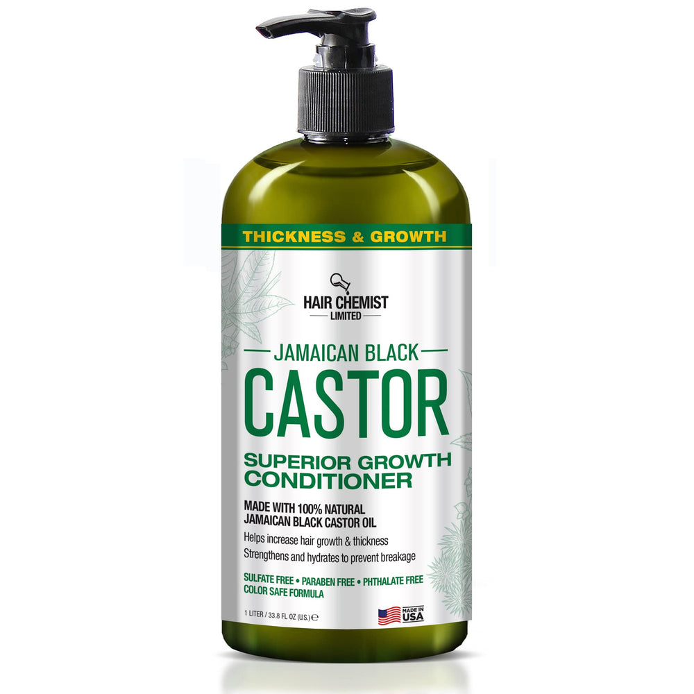 Étiquette claire du shampoing Hair Chemist Jamaica Black Castor, détails importants lisibles.