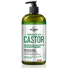 Étiquette claire du shampoing Hair Chemist Jamaica Black Castor, détails importants lisibles.