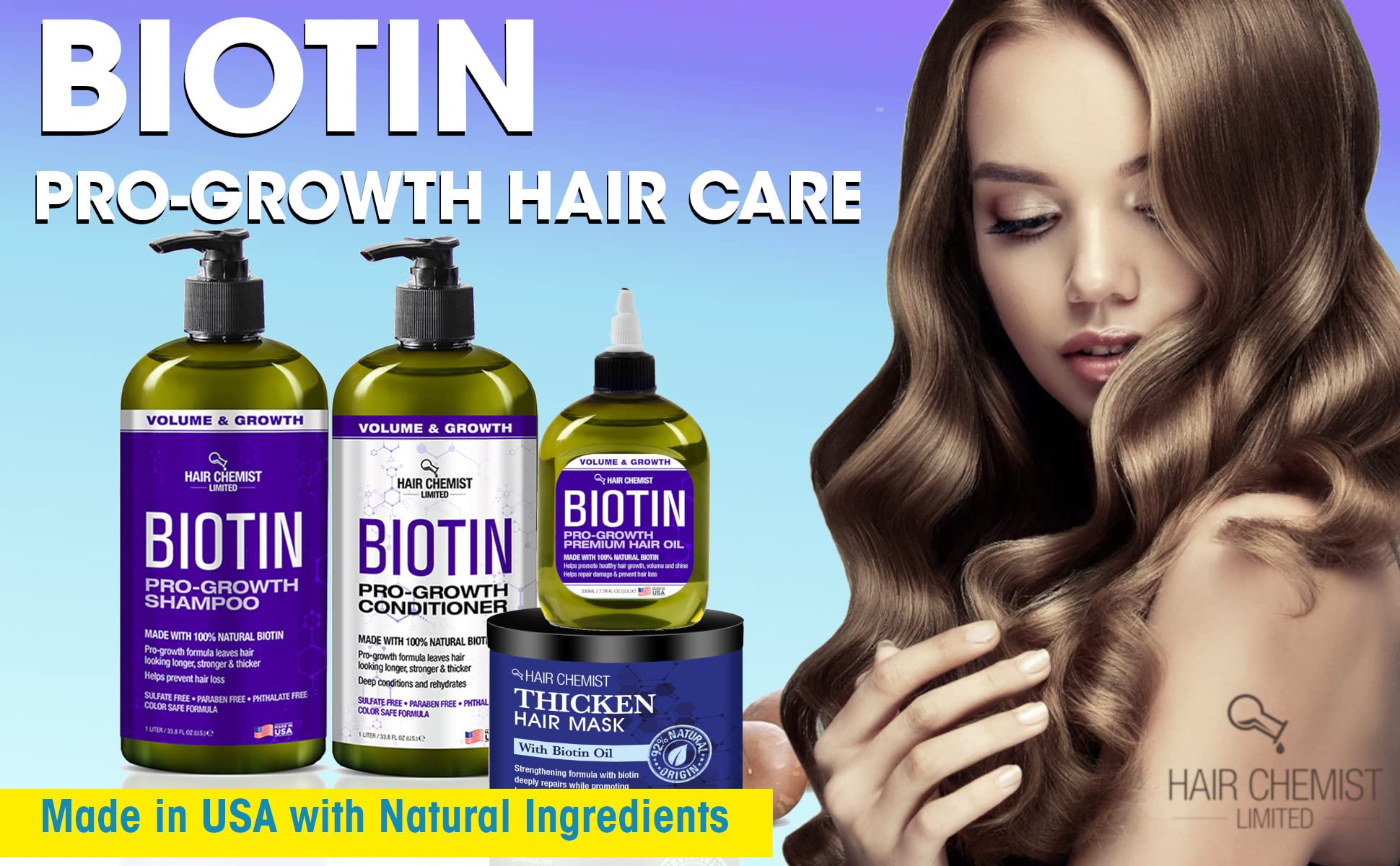 Hair Chemist Pro-Growth Aplicación diaria para rutina capilar.