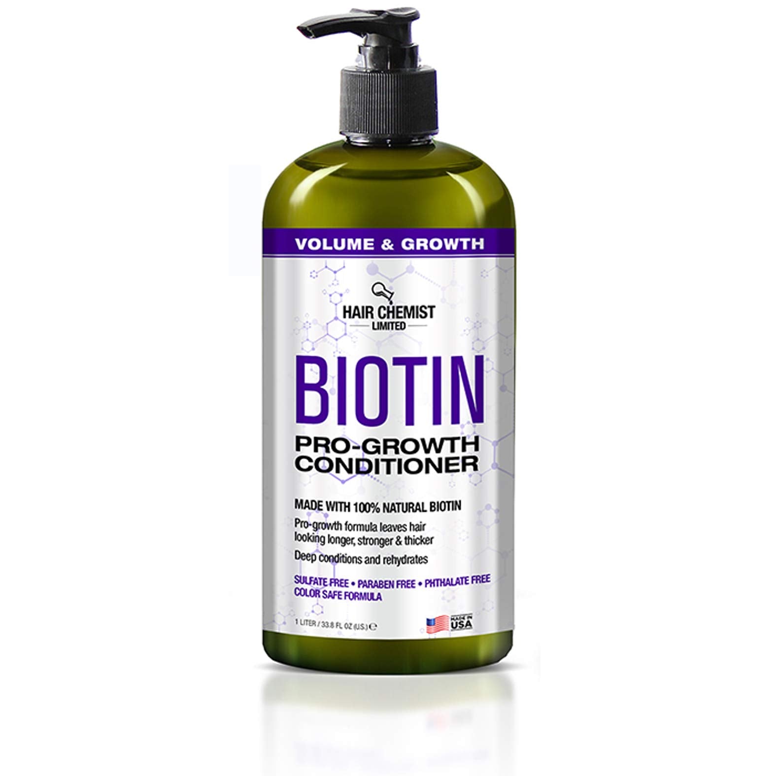 Hair Chemist Pro-Growth Biotina, ingredientes naturales para fortificar el cabello.