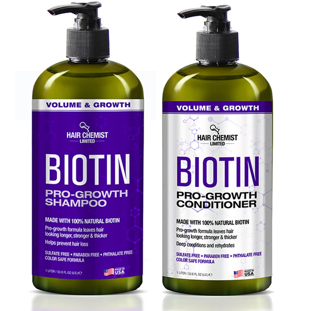 Hair Chemist Pro-Growth Champú, botella vertido, limpieza suave para el cabello.