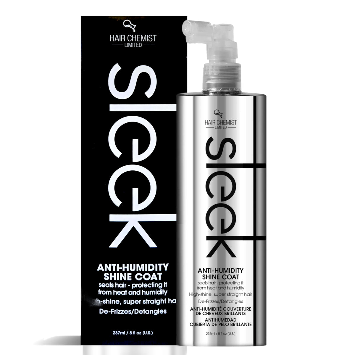 Hair Chemist Sleek protege antihumedad para un cabello brillante.