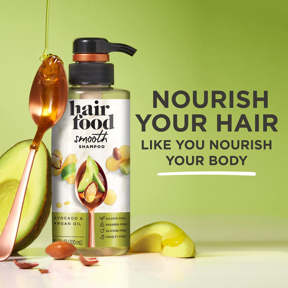 Hair Food champú Aguacate y Argán, aplicación que deja el cabello manejable.