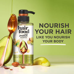 Hair Food champú Aguacate y Argán, aplicación que deja el cabello manejable.