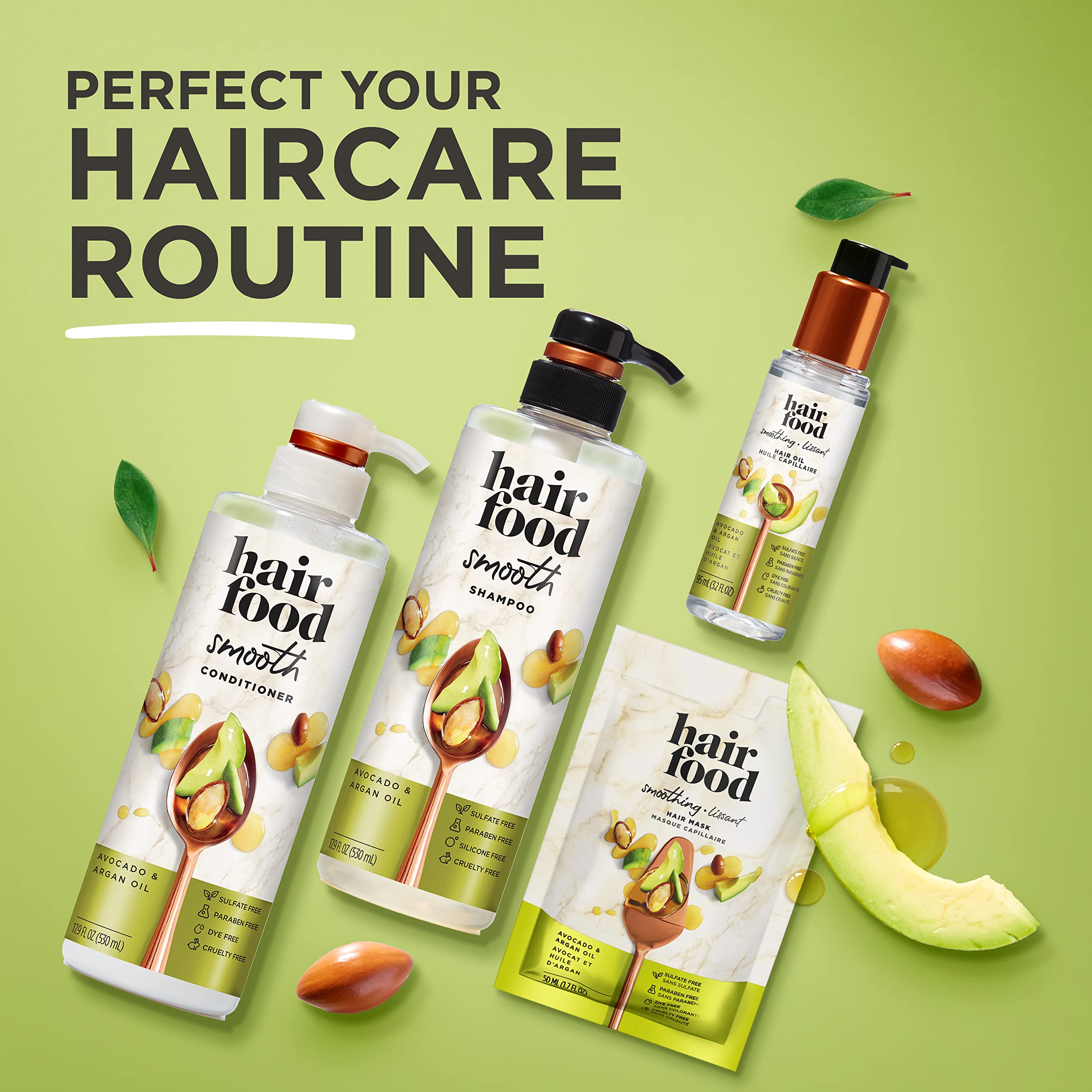 Hair Food champú Aguacate y Argán, uso diario para cabello suave y ligero.