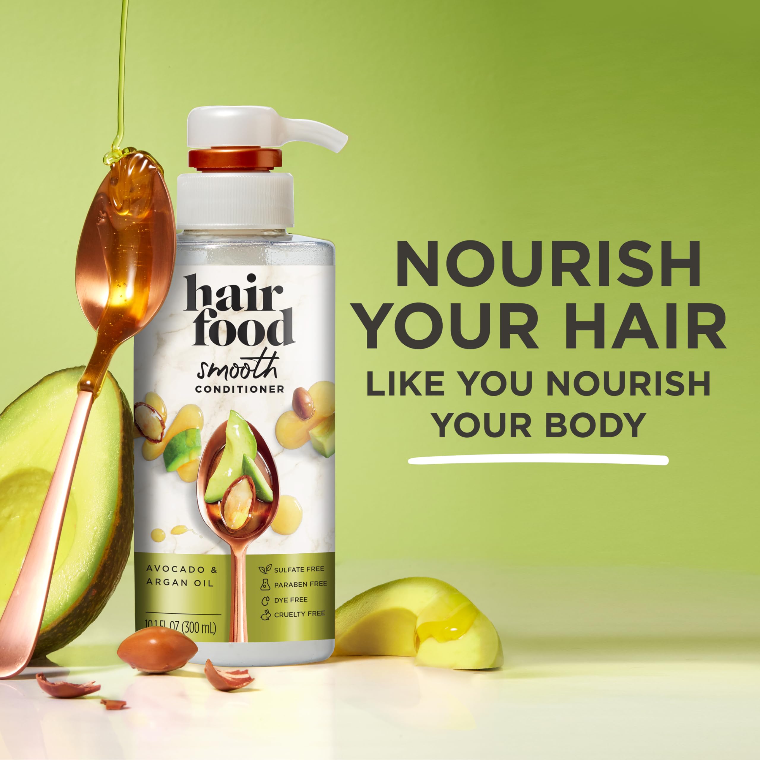 Acondicionador Hair Food ingredientes aguacate argán en primer plano