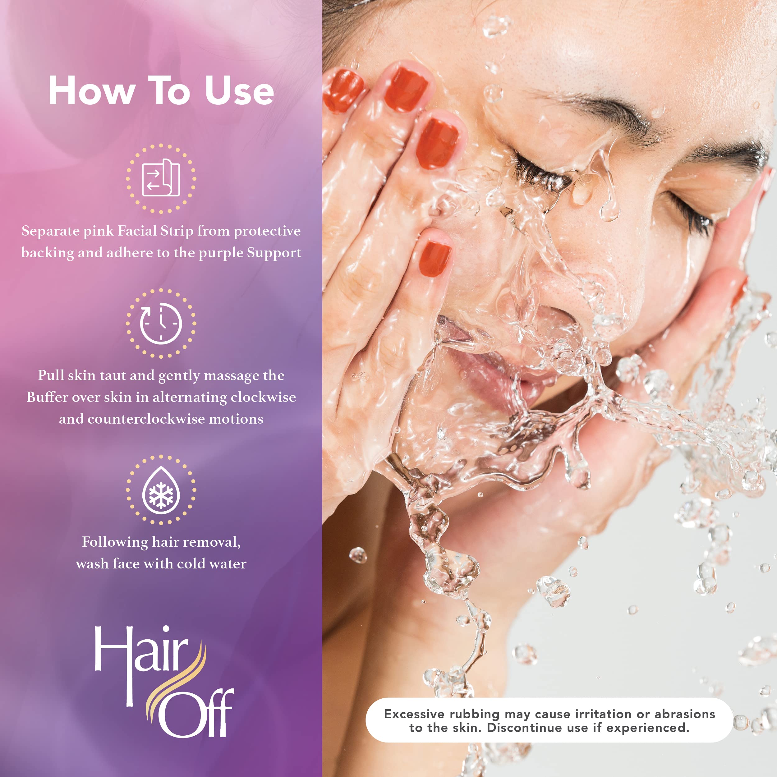 Hair Off Buffer Facial sin químicos ni olores para piel sensible
