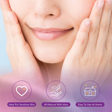 Hair Off Facial Buffer diseño compacto ideal para viajes y retoques.