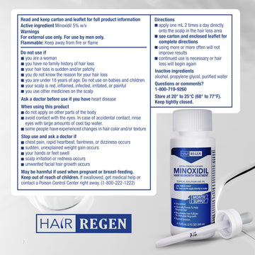 Hair Regen application on crown and vertex areas for targeted care.