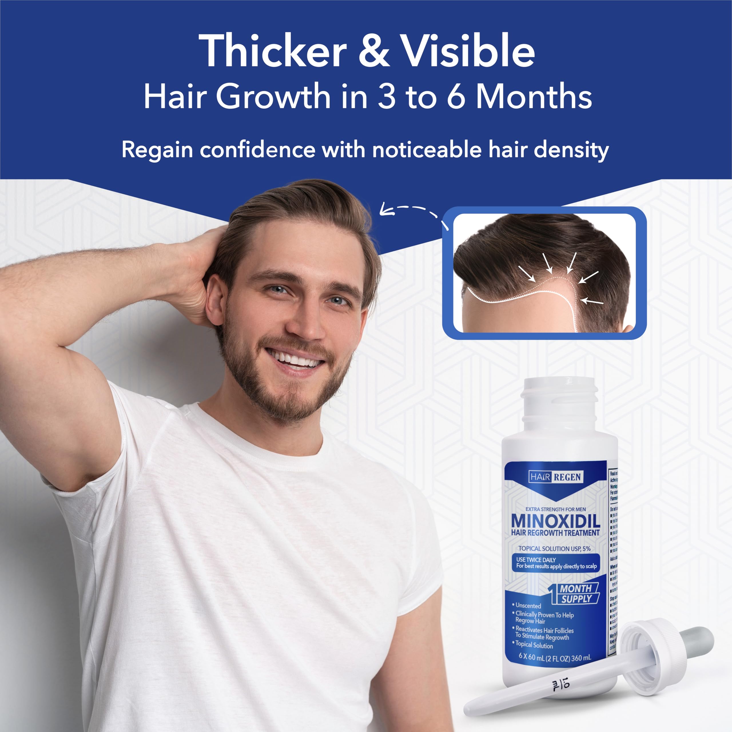 Hair Regen travel-pack for on-the-go hair care.