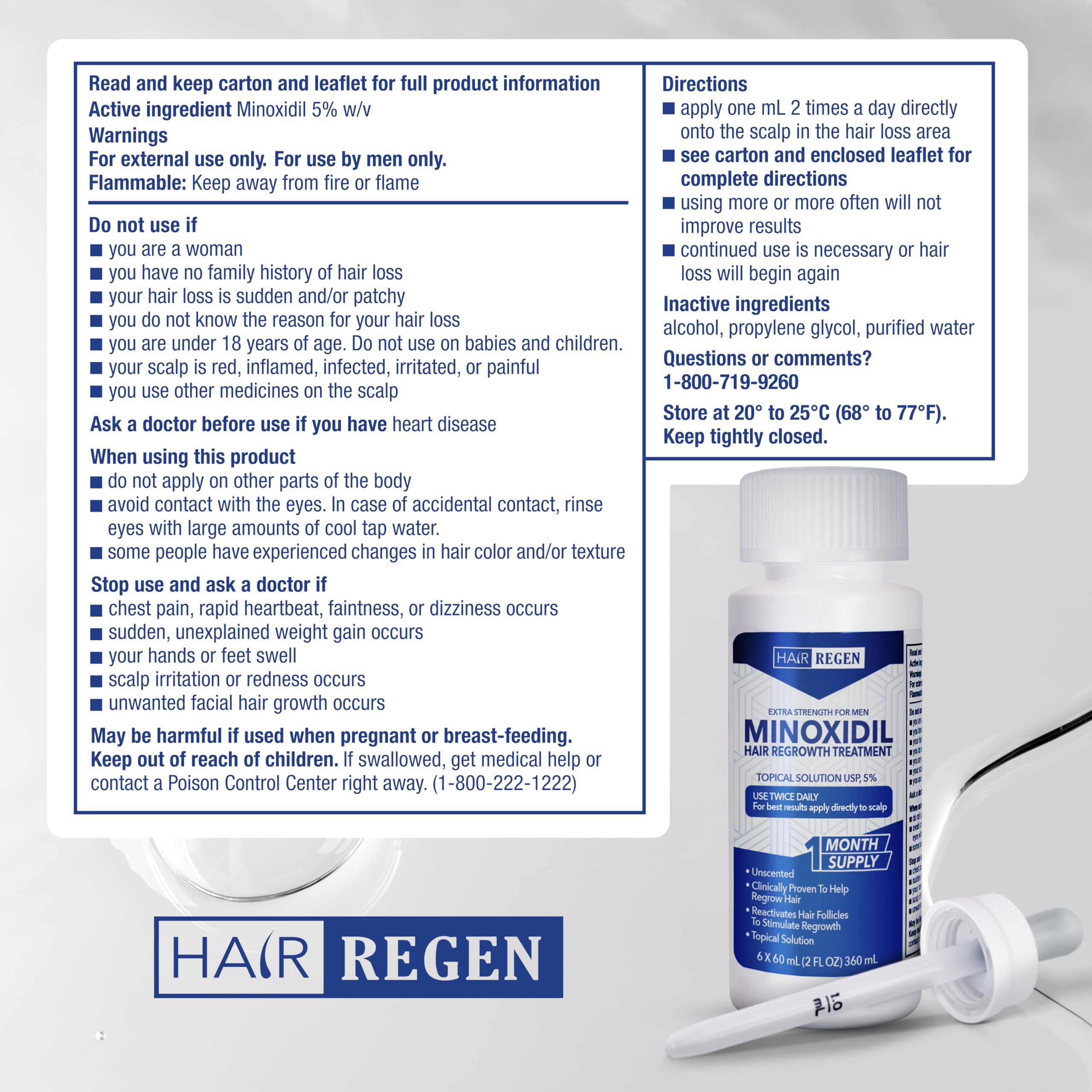 Rutina diaria con Hair Regen Minoxidilo 5% para hombres