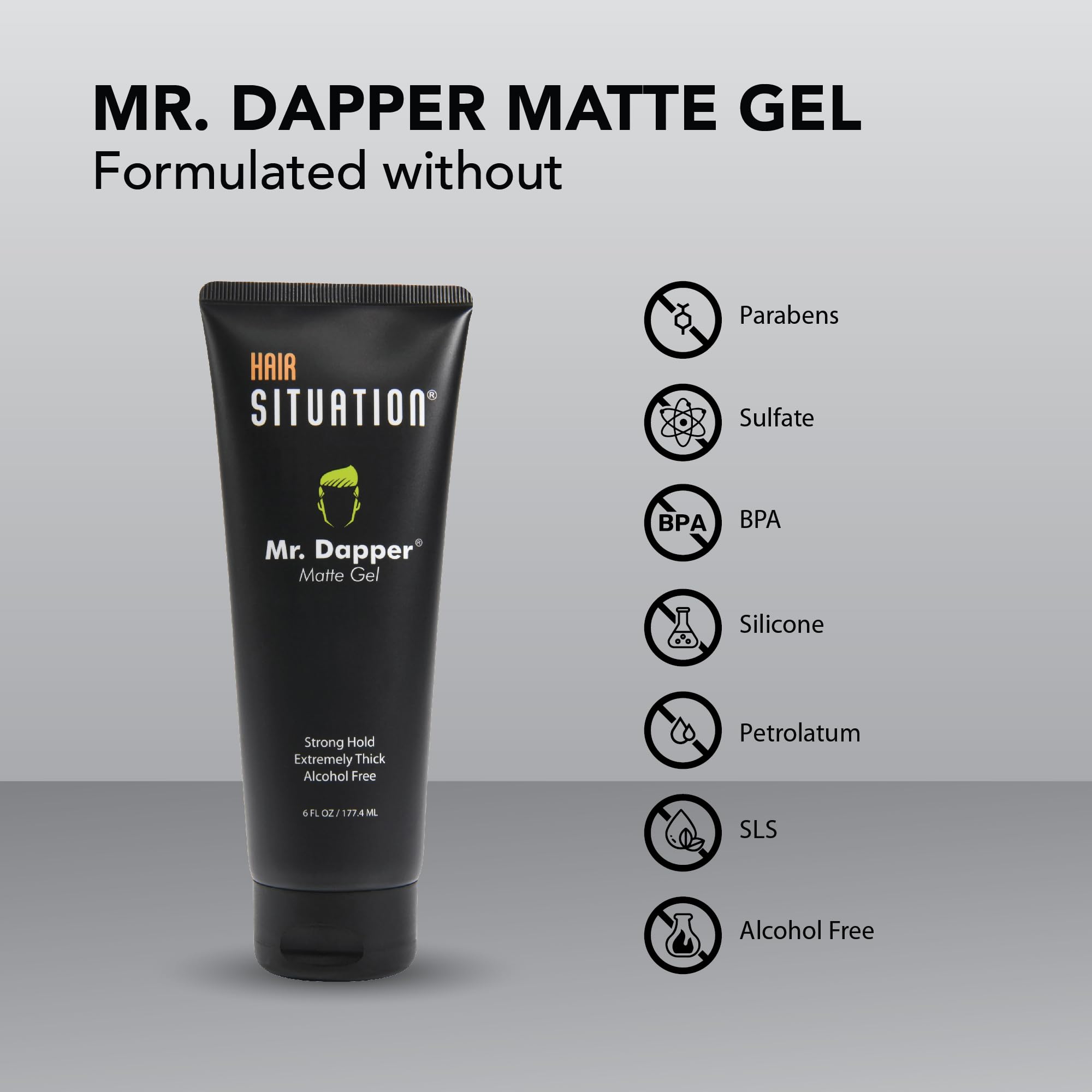 Hair Situation Mr. Dapper gel sin residuos define peinado sin manchas.