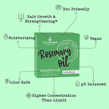 Hair Thickness Maximizer rosemary shampoo bar dry-hair relief helps hydrate textured hair.