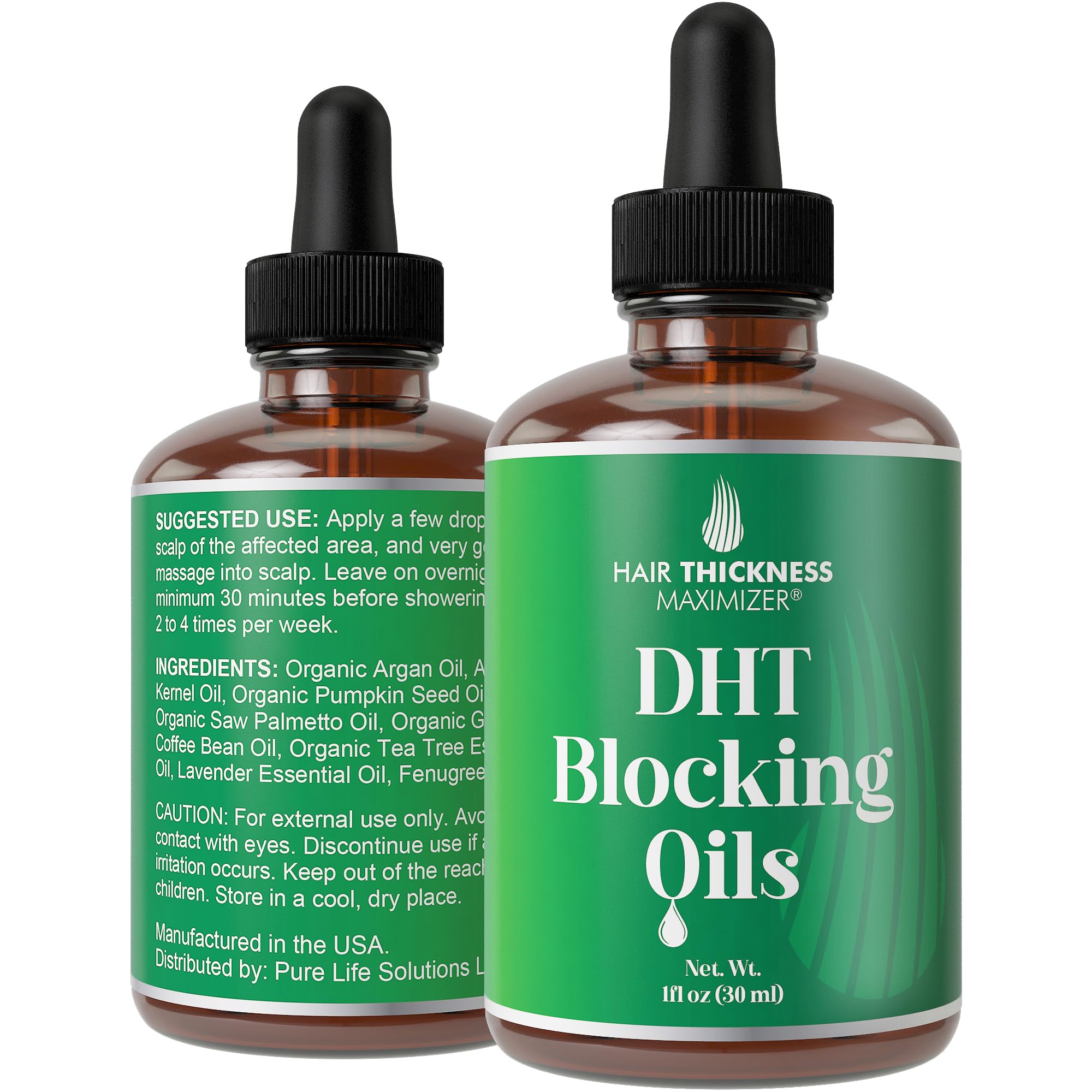 Hair Thickness Maximizer serum-dht-blocker-botella: hidratación profunda para cabello fino.