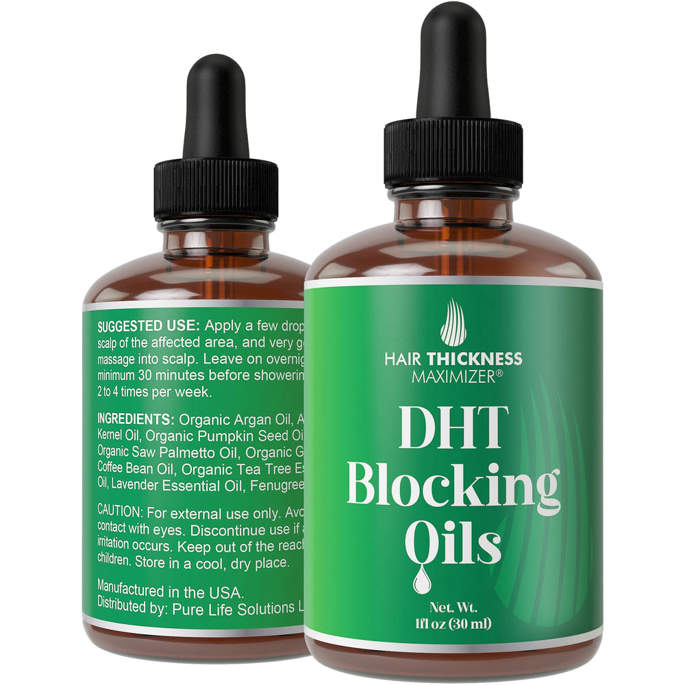 Hair Thickness Maximizer serum-dht-blocker-botella: hidratación profunda para cabello fino.