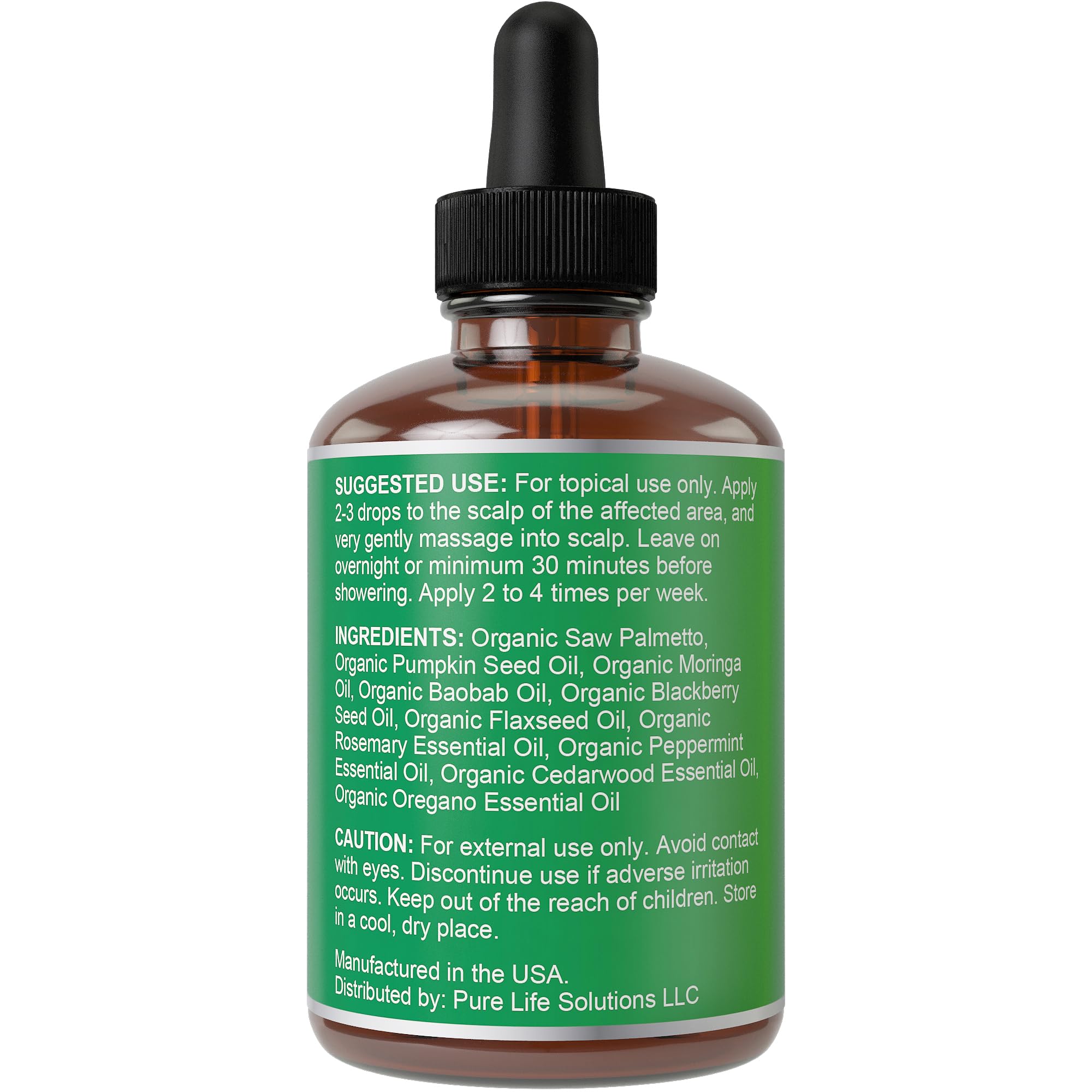 Etiqueta clara del producto Hair Thickness Maximizer serum vegano y libre de gluten