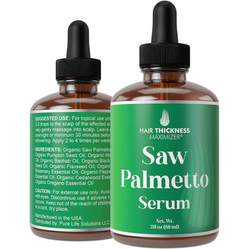 Hair Thickness Maximizer Serum palmetto en frasco para un aspecto más grueso del cabello