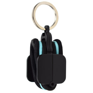 Hair Tie Hub porta-elásticos portátil negro, organiza ligas en movimiento.