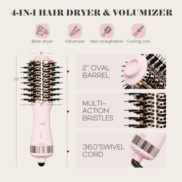 Hair Trends 4 en 1 secador-peinador para todo tipo de cabello