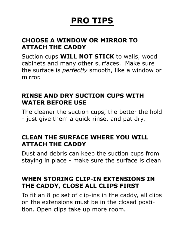 Hair Works Caddy Extensiones impermeable mantiene secas durante el lavado.