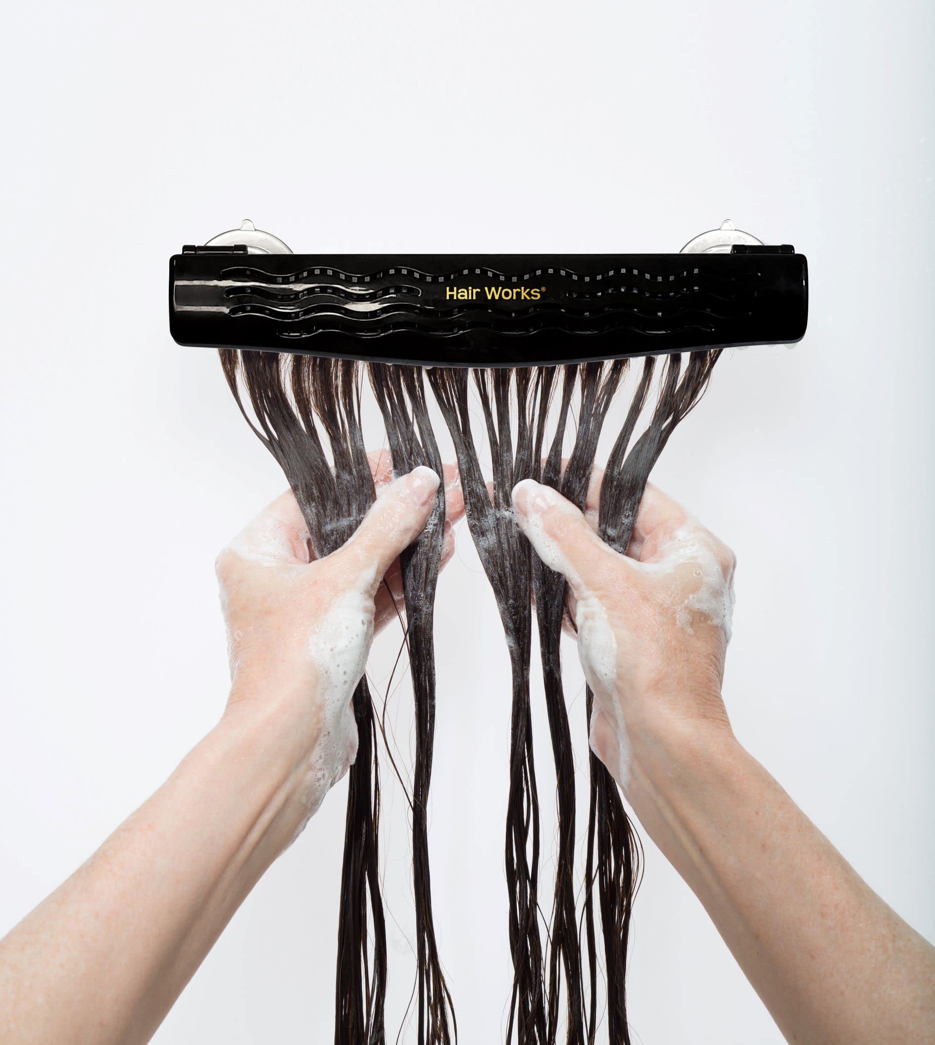 Hair Works Ventosas duraderas para fijar el caddy a superficies lisas.