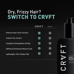 Hair Craft Co. CRVFT bottle cap close-up emphasizes secure packaging for mess-free use