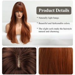 HAIRCUBE peluca auburno de rizos largos suaves para un aspecto natural.