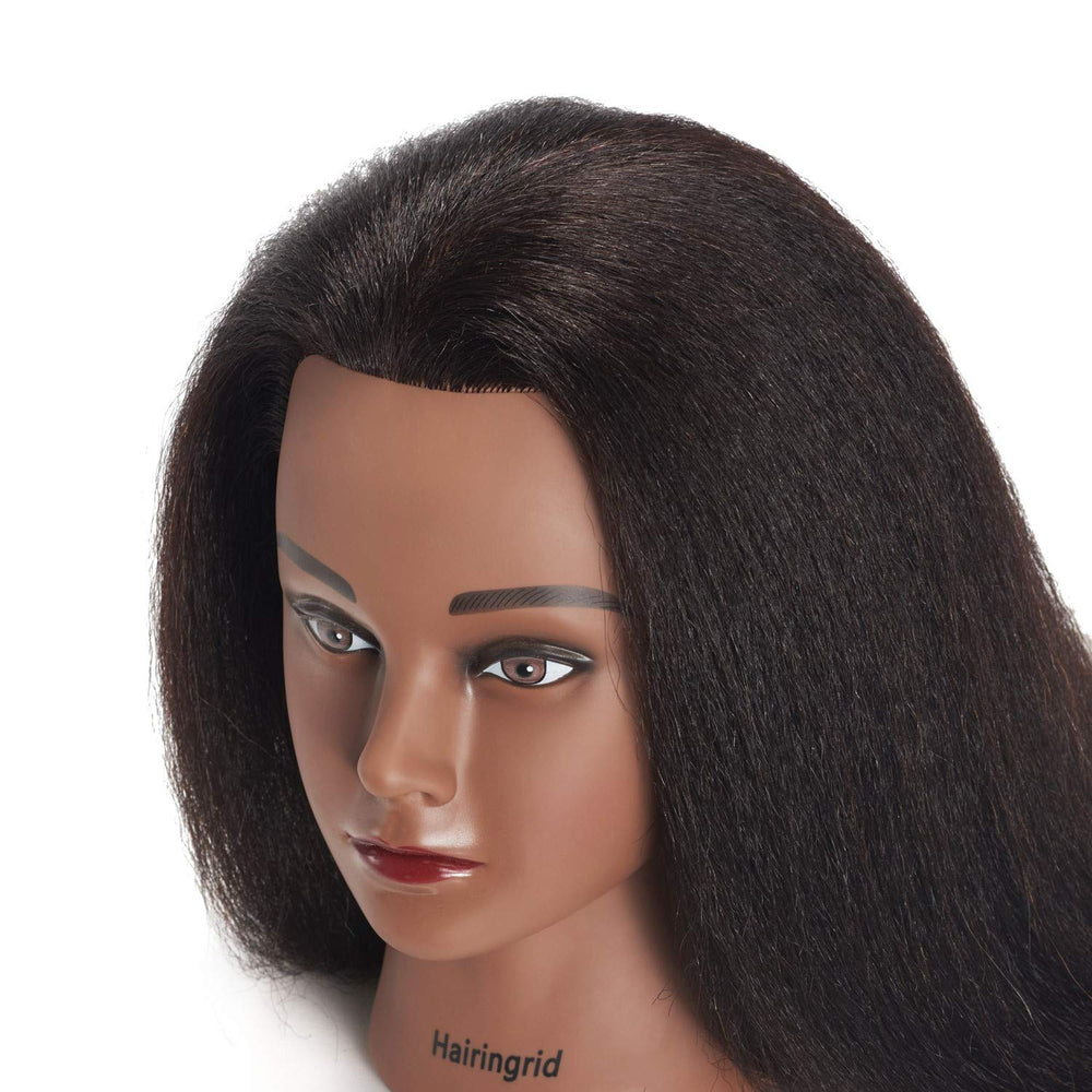 Hairingrid empaque-caja con maniquí de pelo real listo para envío.