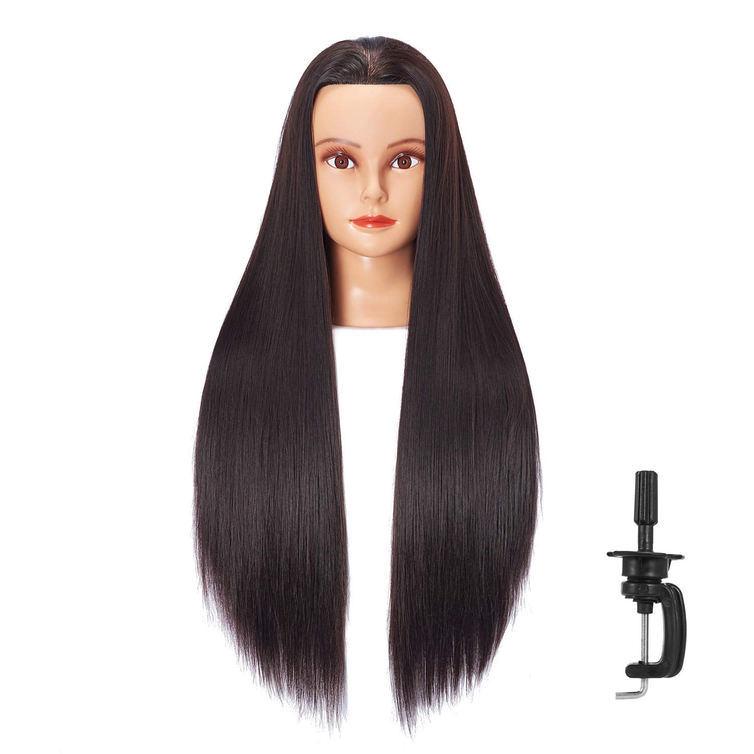 Hairlink cabeza maniquí con cabello sintético largo para practicar peinados