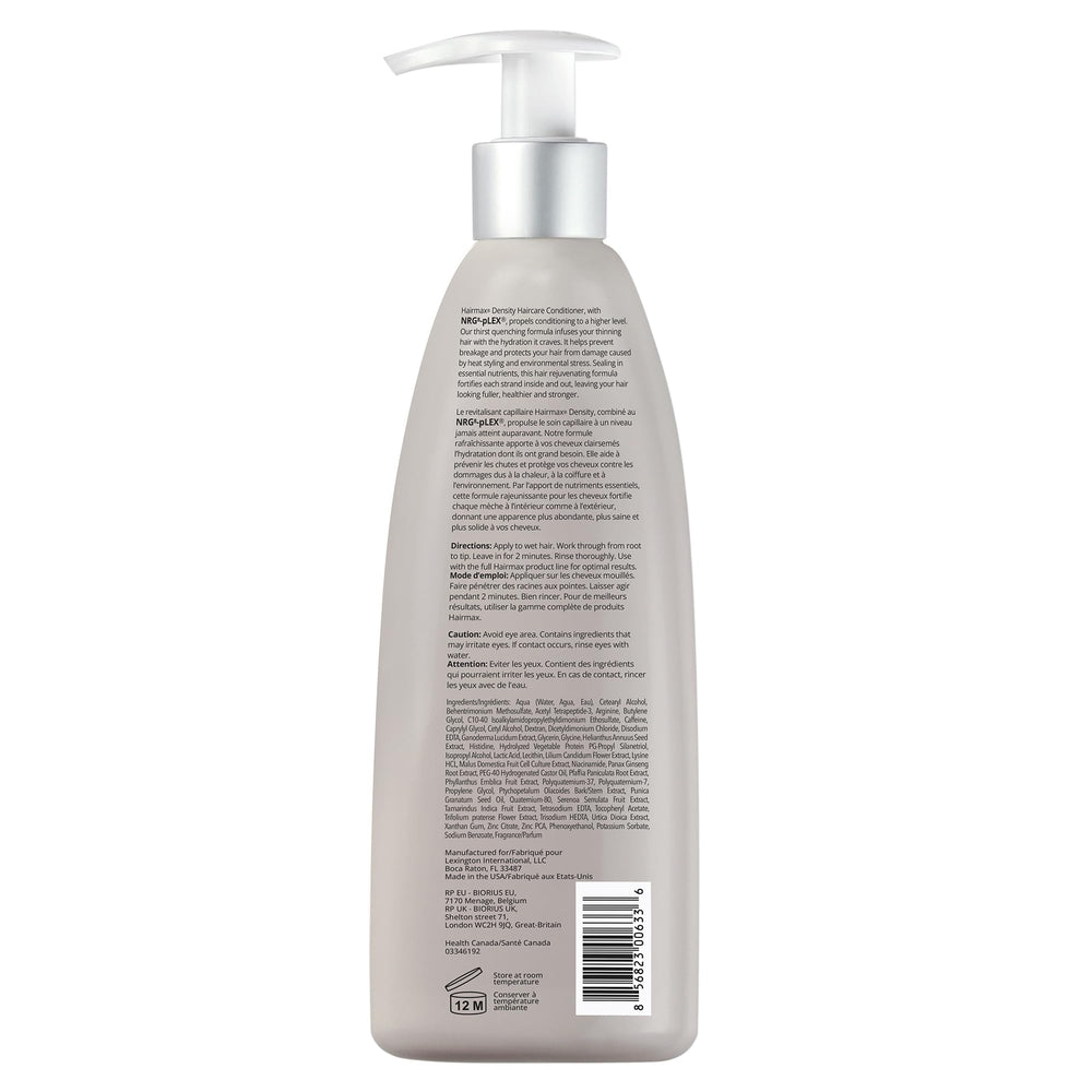 Hairmax Density Champú: escena de lavado, cabello limpio y equilibrado.