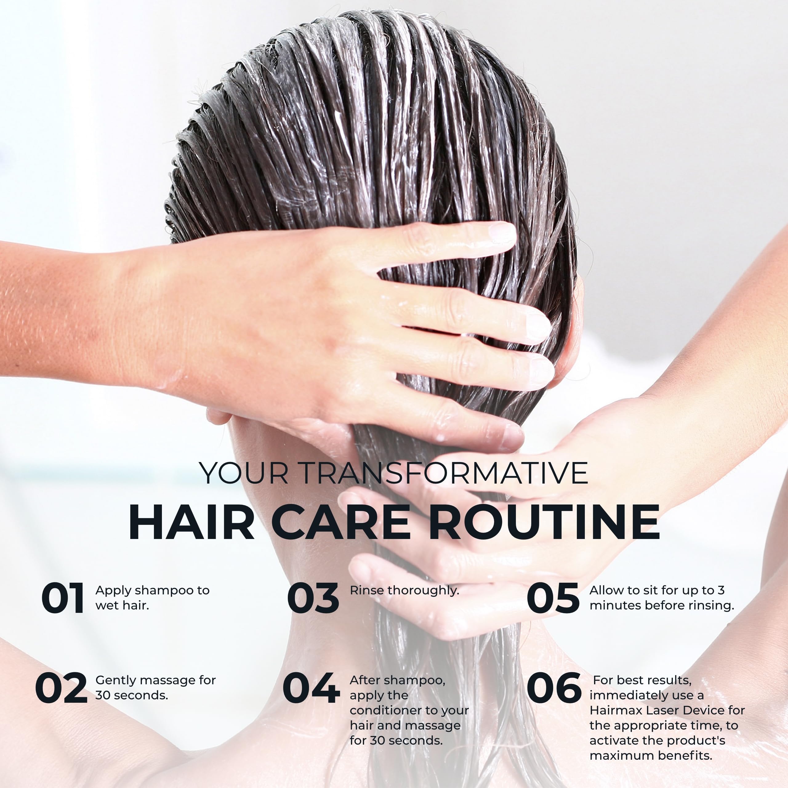 Hairmax Density Ingredientes Clave: niacinamida para brillo y salud del cuero cabelludo.