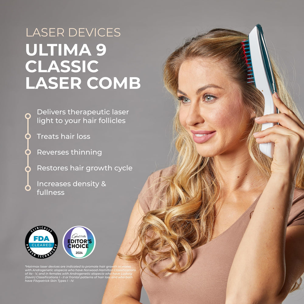 Hairmax Ultima 9 Clásica con soporte de carga para recarga.