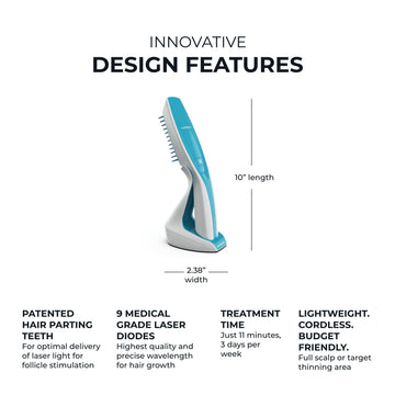Hairmax Ultima 9 Clásica tecnología de luz roja para beneficios capilares.