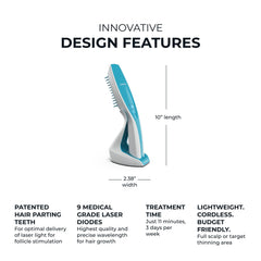 Hairmax Ultima 9 Clásica tecnología de luz roja para beneficios capilares.