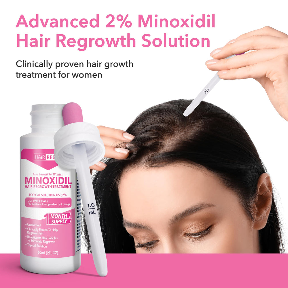 Hair Regen Minoxidil área-crecimiento, enfoque en coronilla y vértice para resultados visibles.