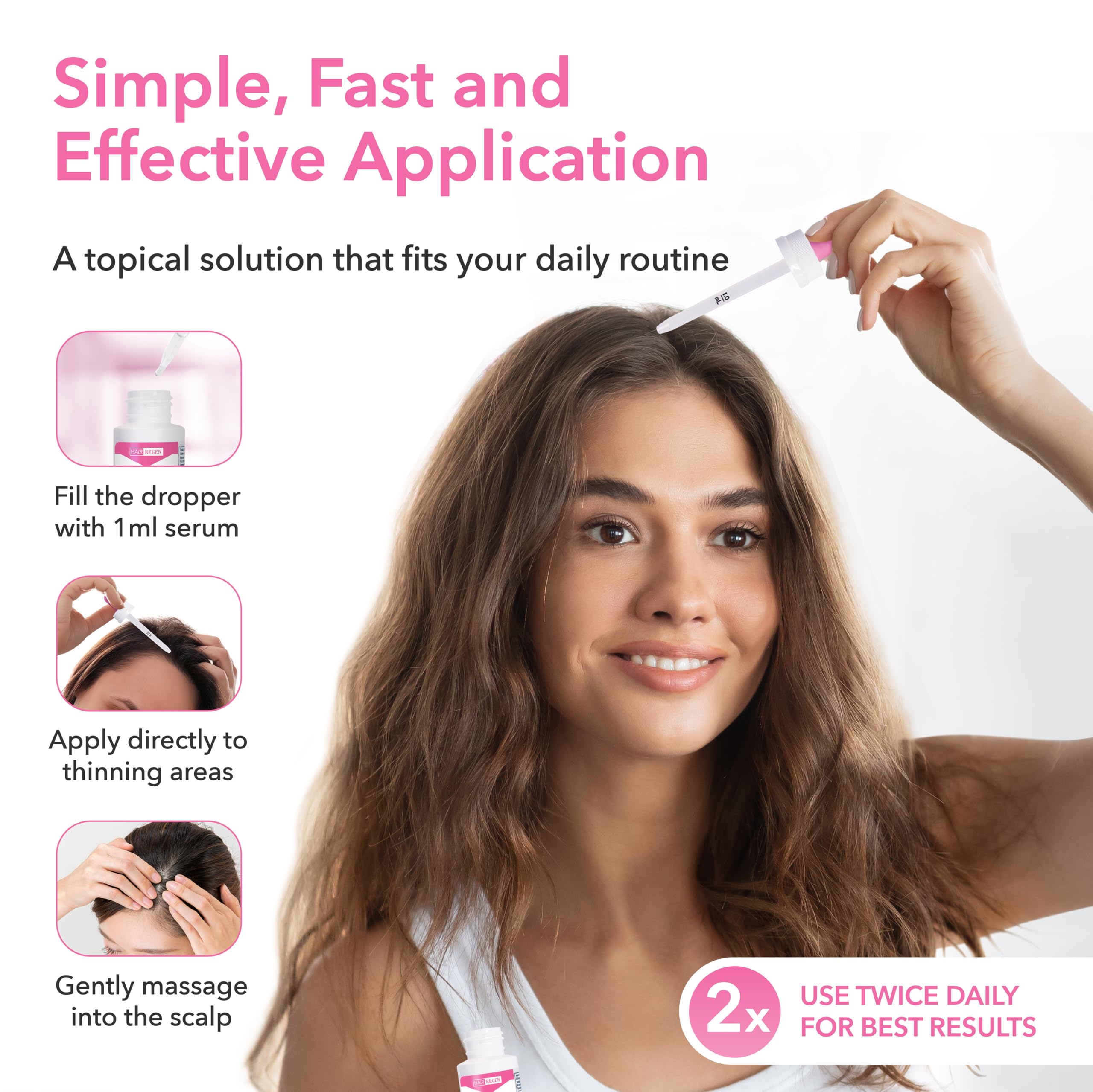Hair Regen Minoxidil vida-diaria, práctico en viaje, trabajo y gimnasio.