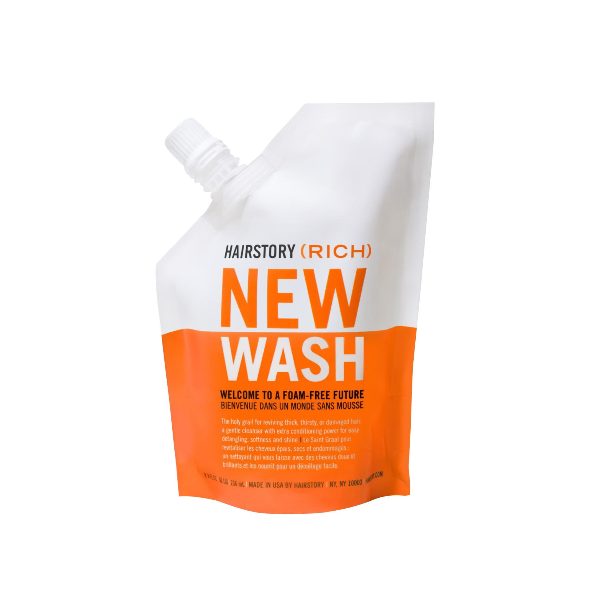 Hairstory New Wash Rich recambio botella vertido, hidratación para cabello seco
