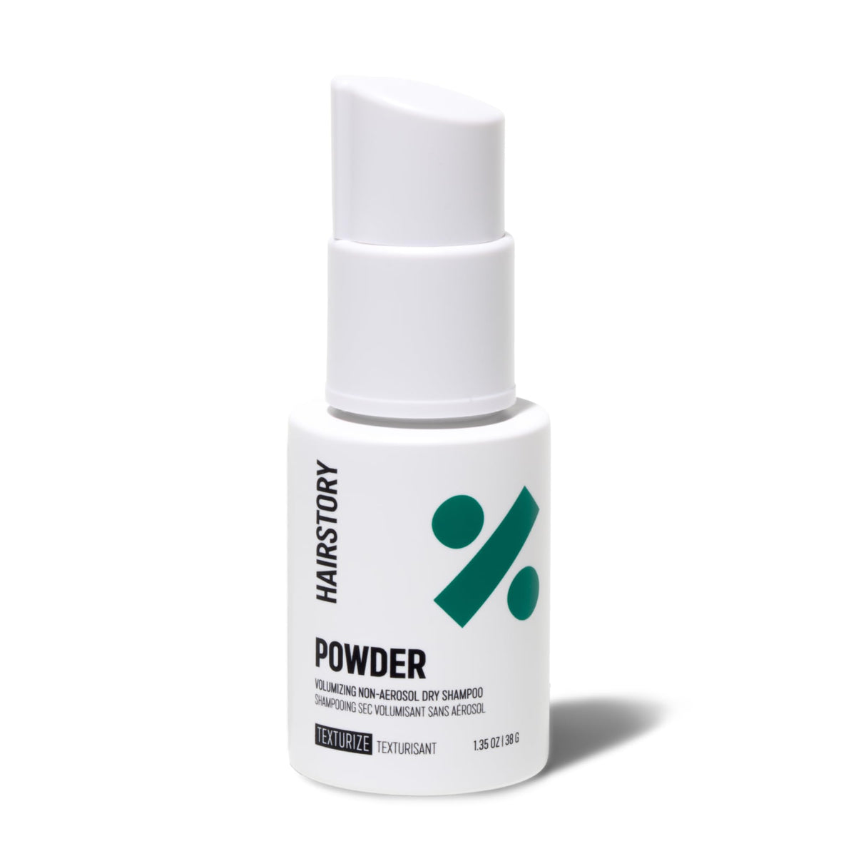 Hairstory Powder envase champú en seco para uso rápido entre lavados