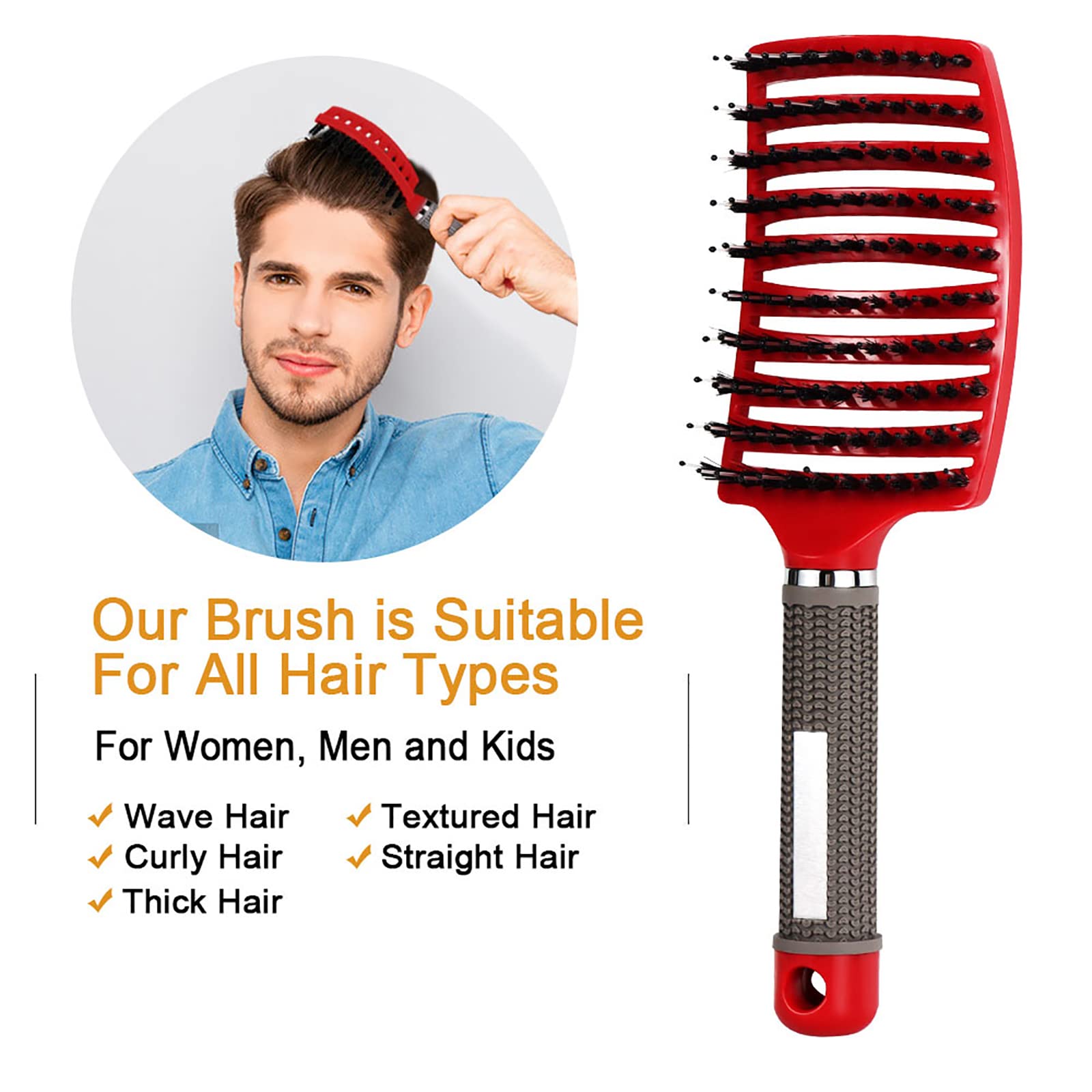 Hairstreaq hkncvag cepillo apto para todo tipo de cabello, niños y adultos