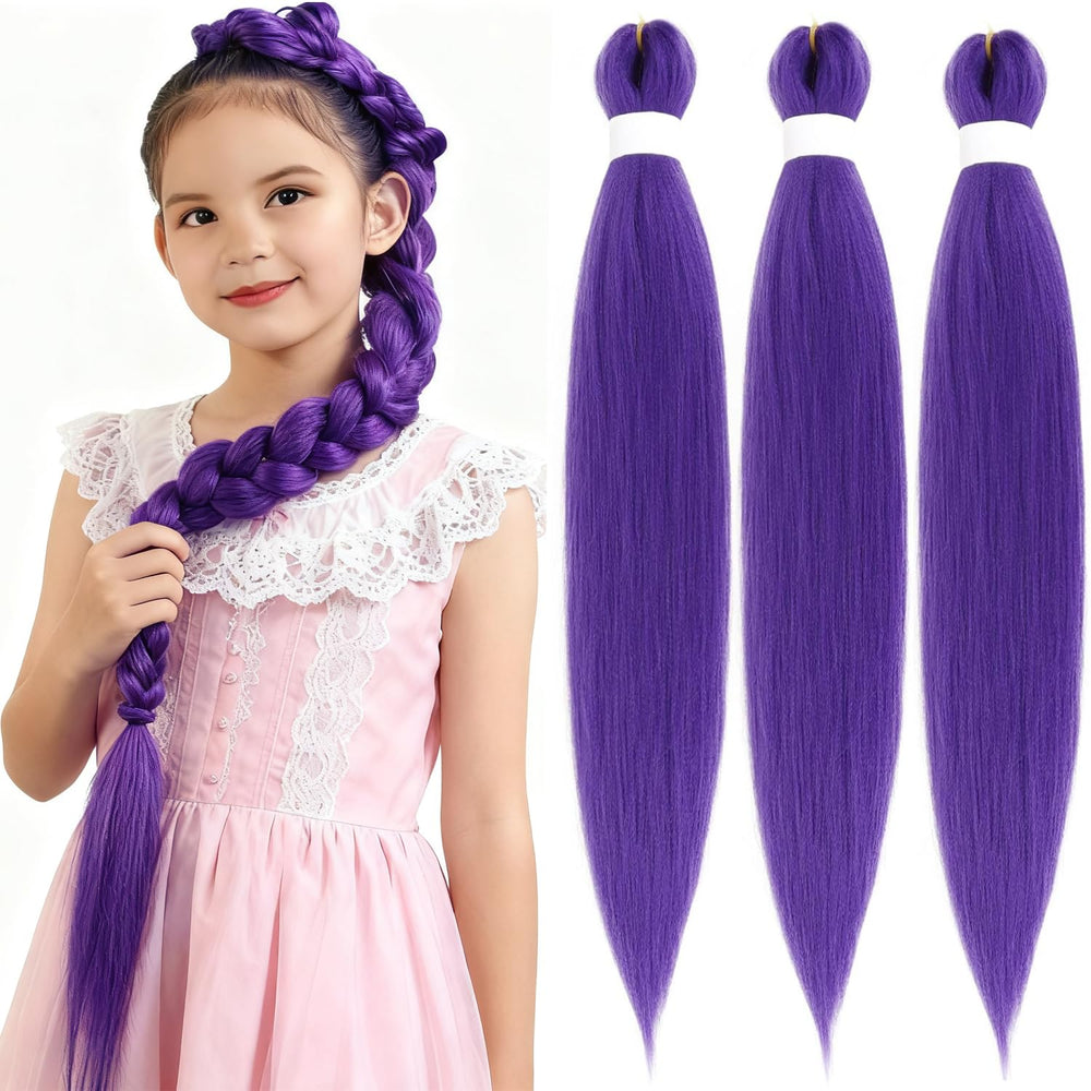 HAITOO pelo morado para trenzas de 30 pulgadas, aspecto natural suave.