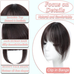 HAITOO wispy bangs clip in dark brown adding a playful fringe