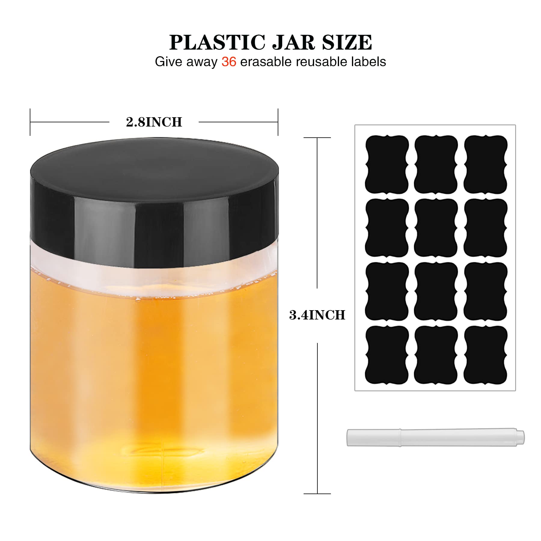 Envases transparentes Hajoyful de 8 onzas, permiten ver y medir el contenido.