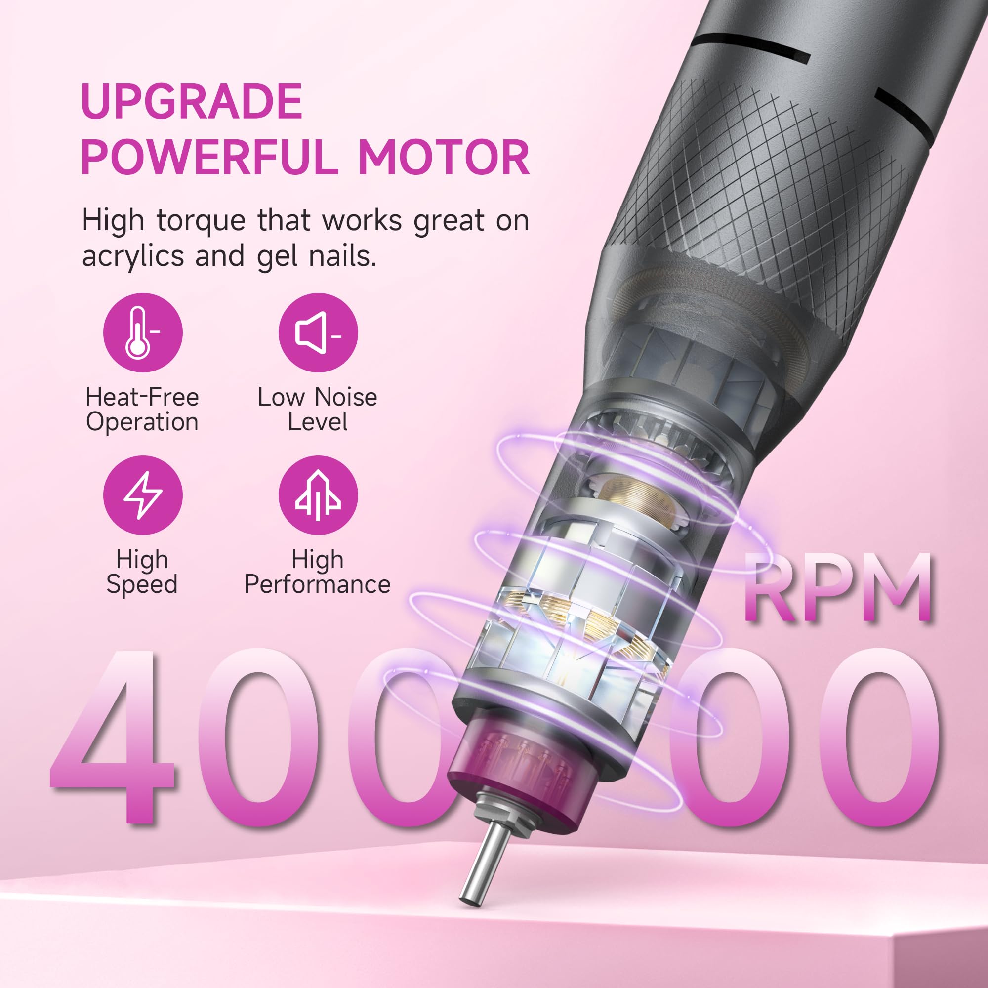 HALMAI herramienta con pantalla de cristal líquido, rpm y energía visibles.