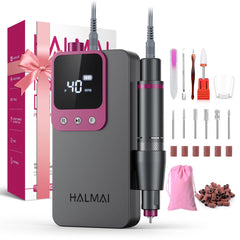 HALMAI lima eléctrica para uñas, enfoque en acabado profesional y precisión.