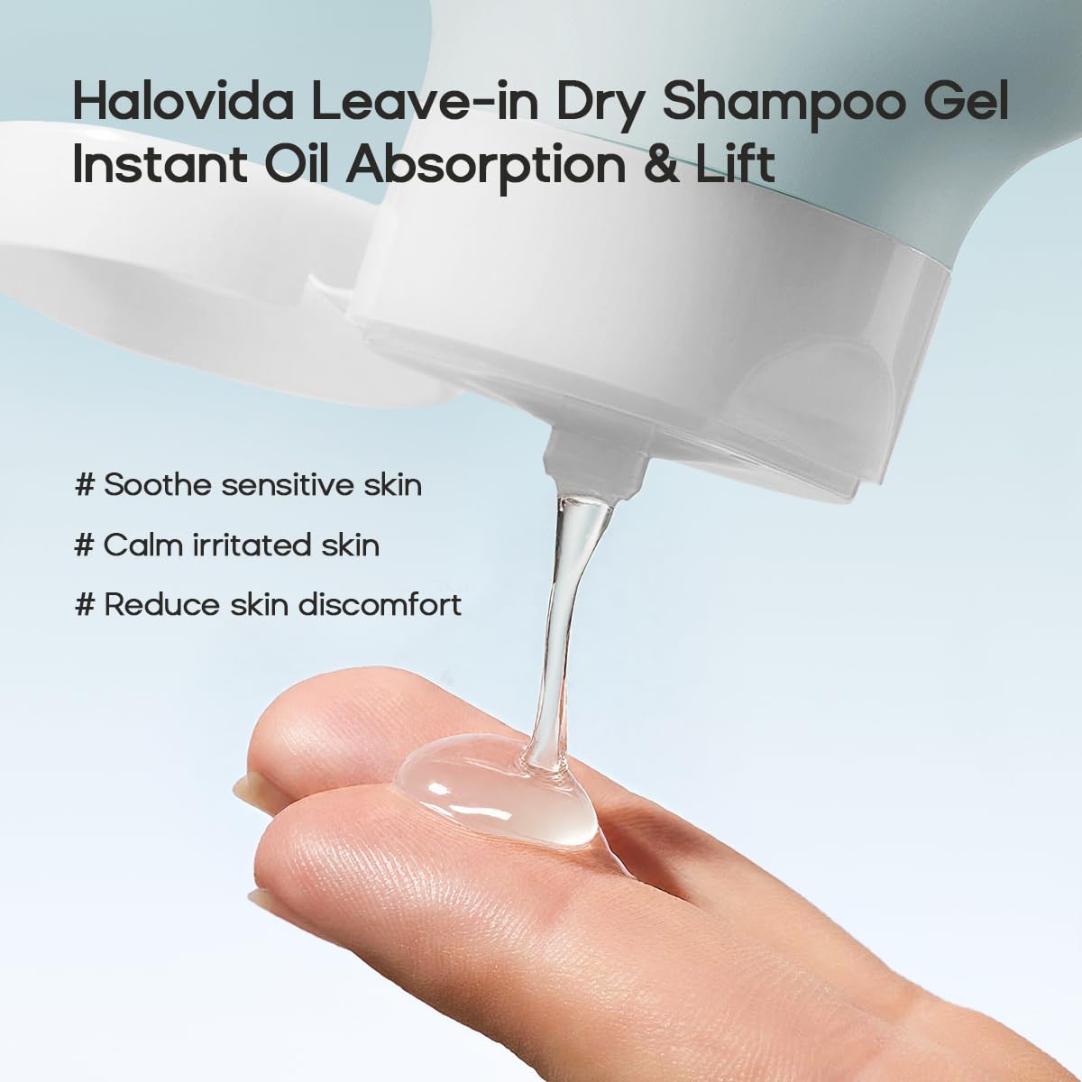 Aplicación en la raíz con volumen inmediato gracias al gel HALOVIDA.