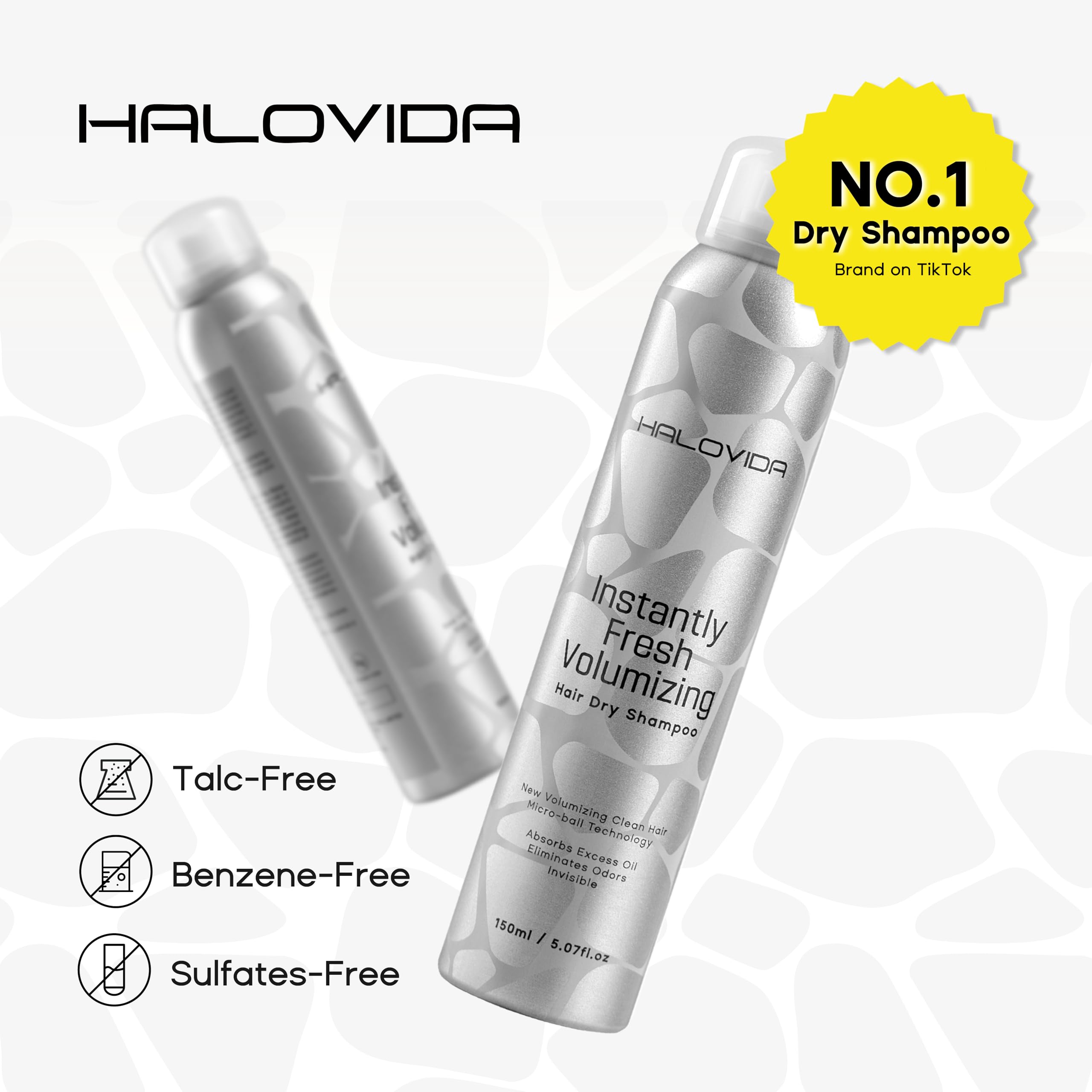 HALOVIDA champú seco deja brillo suave y saludable.