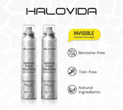 HALOVIDA Champú Seco Invisible, pulverizador rápido, refresca el cabello entre lavados.